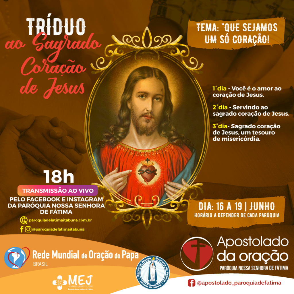 Convite ao Tríduo do Sagrado Coração de Jesus Paróquia de Fátima