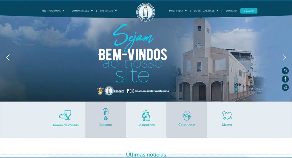 Conheça o site da Paróquia Nossa Senhora de Fátima