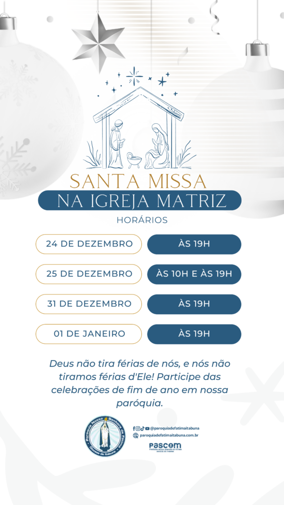 Confira nossa programação de Natal e Ano Novo