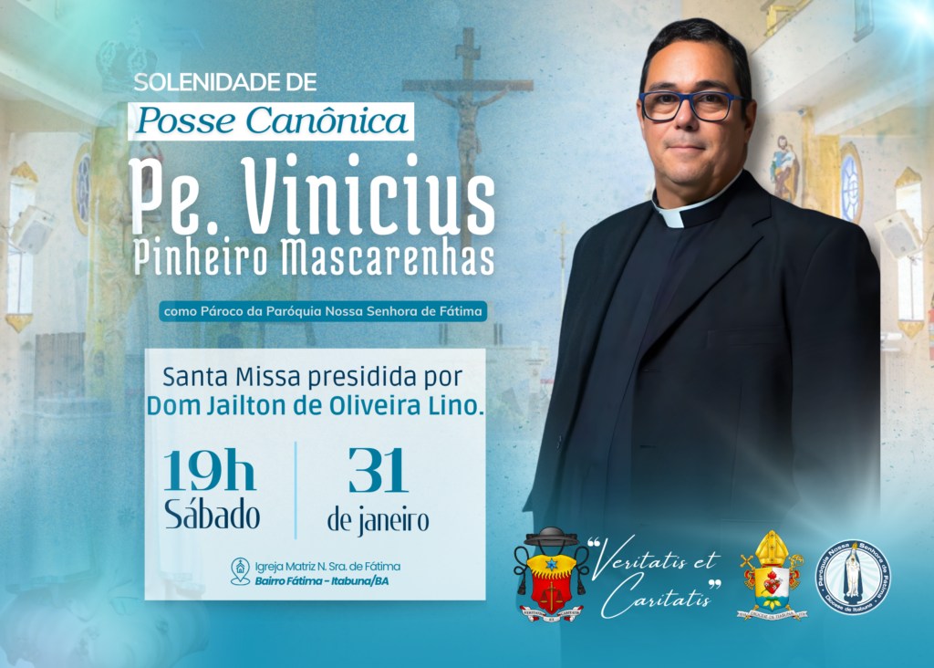 “Veritatis et Caritatis”: Pe. Vinicius Pinheiro Mascarenhas assume a Paróquia Nossa Senhora de Fátima neste sábado